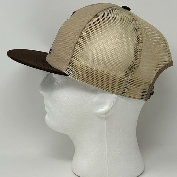 Vintage 80s The Morie Company Trucker Hat Baseball Cap Lighthouse Snapback Beige - Picture 6 of 8